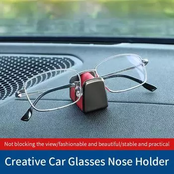 Universal Car Glasses Holder Auto Eyeglasses Organizer Stand Self Adhesive Car Dashboard Glasses Protective Storage Holder Base зелёный