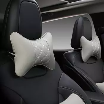 Universal Car Headrest PU Leather Neck Pillow Soft Comfortable Seat Rest Cushion Auto Accessorie Decorations Pillows For Fatigue