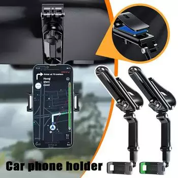 Универсальный автомобильный держатель для мобильного телефона, солнцезащитный козырек, автомобильный держатель для навигации, многофункциональный держатель для просмотра, прямой автомобильный телефон O8M4 серый