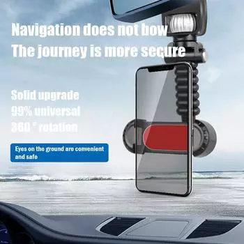 Universal Car Phone Holder 360. Rotatable Auto Rearview Hanging For Car Cell Stand Phone Bracke O4F3 black-1pcs