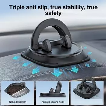 Universal Car Phone Holder Dashboard Sticking 360 Degree Rotate Stand Bracket Car Accessories For IPhone F3J1 чёрный