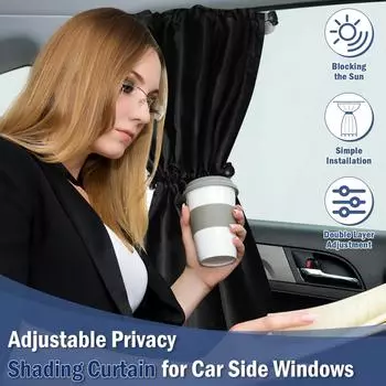 Universal Car Privacy Curtain Car Sunshade Anti-Uv Side Window Sunshade Adjustable Sunscreen Breathable Suction Cup Fixed