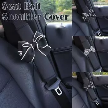 Universal Car Seat Belt Shoulder Cover Cute Four Seasons Bow Car Decoration Accessories Car Interior Safety Car Belt B4Q6
