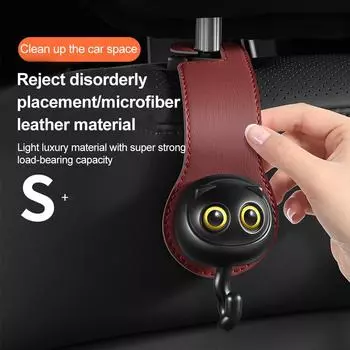 Universal Car Seat Headrest Hook Cute Cate Auto Hook Microfiber Leather Hanging Hooks Interior Accessories Seat Back Hanger коричневый