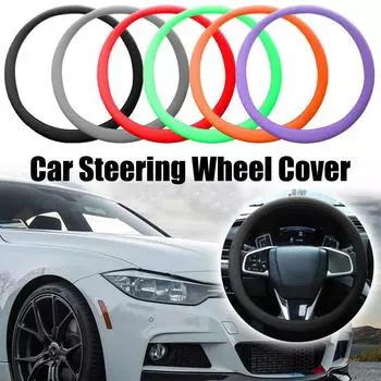 Universal Car Silicone Steering Wheel Cover Elastic Non-Slip Cover For 36-40cm Steering Wheel Multi Color Car Decor Accesso I8D7