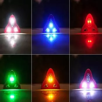 Universal Car Solar Antenna Shark Fin Antenna Light Safety Warning Light Automobile Modeling Decorating Accessories