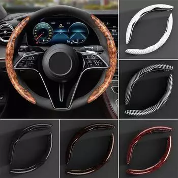 Universal Car Steering Wheel Cover Metal Strip Anti Slip Pattern Carbon Fiber Covers for 37 - 38cm Diameter Auto Steering Wheel углеродного волокна черного