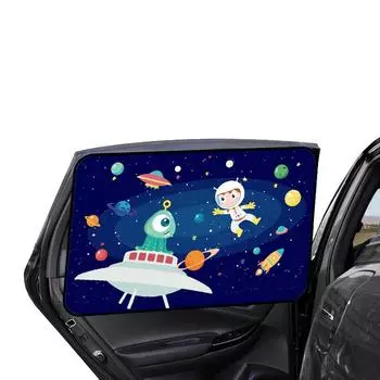 Universal Car Sun Shade Cover UV Protect Curtain Side Window Sunshade Cover for Baby Kids Cute Cartoon Car Styling чёрный