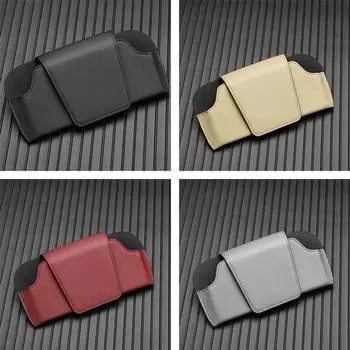 Universal Car Sunglasses Holder Case Magnetic Fastener Visor Auto Sunglasses Box Holder Glasses Eyeglasses Clip Sun Storage U1J3 бежевый