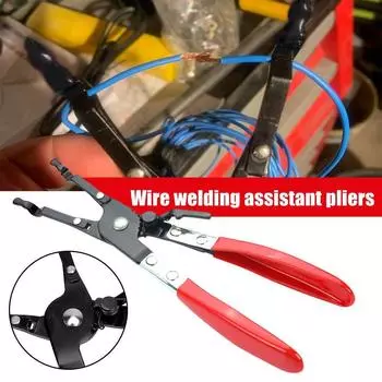 Universal Car Vehicle Soldering Aid Pliers Hold 2 Wires Repair Clamp Car Wire Garage Tools Weld V4Z0 Black-1pcs