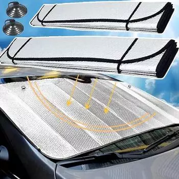Universal Car Windscreen Sunshade Cover Sun UV Protection Foldable Lightable Sun Visor Covers Car Windscreen Sun Shade Tools New