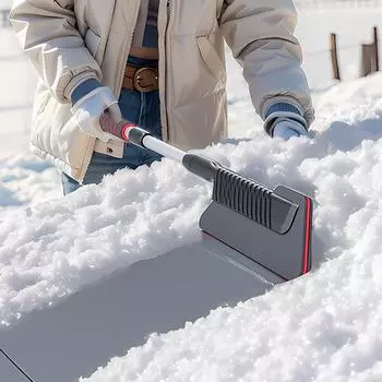 Universal Car Windshield Wiper Snow Removal Brush Removable Snow Shovel Extendable EVA Cleaning Tool Broom Cleaning Accessories чёрный