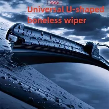 Universal Car Wiper Mute Car Front Windshield Wiper Double Rubber Strip Windscreen Wipers Double Soft Bracketless Frameless 1PC