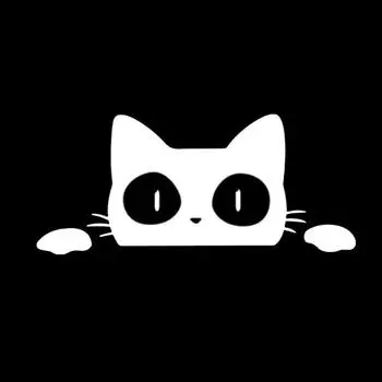 Universal Cartoon Black/White Peeking Cat Sticker Car Styling Decoration Decal Stickers