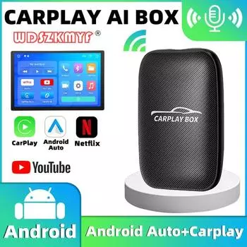 Универсальный закрытый 4 в 1 проводной и беспроводной Android Auto CarPlay адаптер ТВ-приставка Автомобильный потоковый плеер Автомобильные аксессуары Plug and Play