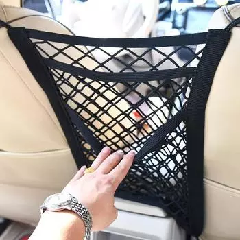 Universal Elastic Polyester Car Truck Seat Mesh Storage Net Bag with Hook Between Seats Organizer Holder Pocket Car Accessories