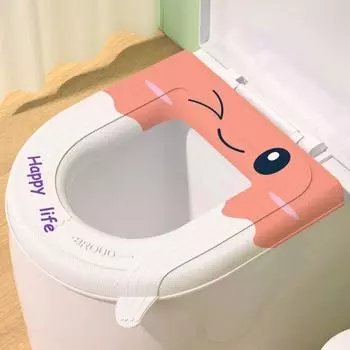 Universal EVA Toilet Seat Cover With Handle Closestool Mat Cute Toilet Seat Cushion Household синий