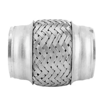 Универсальный сильфон выхлопной трубы из нержавеющей стали с оплеткой, гибкий шланг диаметром 2,5 дюйма, длиной 4 дюйма