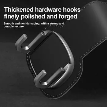 Universal Foldable Car Hooks 2 in 1 Soft Leather Car Seat Back Hook 20KG Large Load-Bearing Alloy Hook Car Interior Hooking чёрный