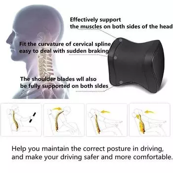 Universal Headrest Pillow Car Neck Rest Head Support Cushion Car Breathable Memory Foam Slow Rebound Guard Car Lumbar Pillow