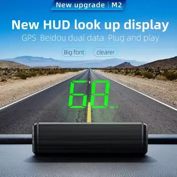 Universal HUD GPS Digital Speedometer M2 Car Display Smart Gauge Big Font Windshield Speed Projector Auto Electronic Accessories зелёный