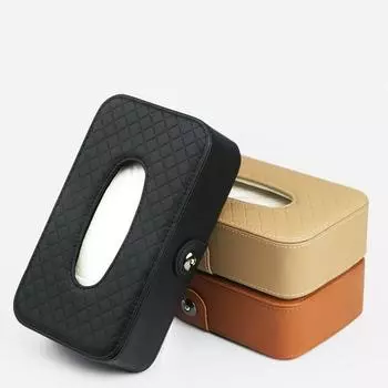 Universal Leather Car Tissue Holder Seat Back Tissue Box Storage Box Car Stuff Car Interior Accessories for Girls Car Decor коричневый