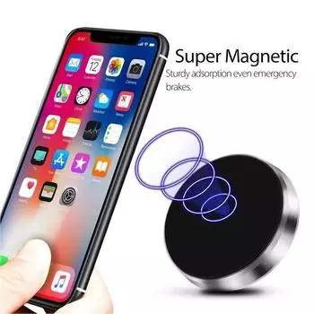 Universal Magnetic Car Phone Holder Magnet Mount Bracket Stick on Car Dashboard Wall All Mobile Phone For iPhone Samsung Xiaomi розовый