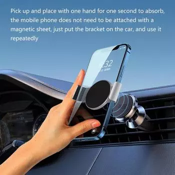 Universal Metal Phone Clamp For Magnet Car Mounts Cellphone Clip For Magnetic Car Holder Cellphone Clamp For Magnet Car Mount серый