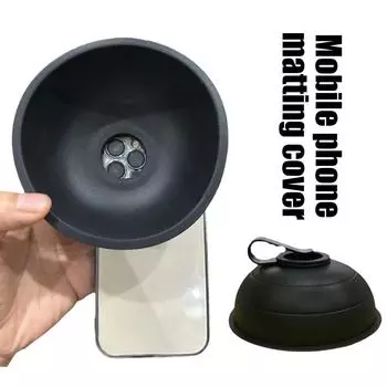 Universal Mobile Phone Lens Silicone Hood Anti-reflective Anti-glass Anti-glare Reflection C5O5 black-1pcs