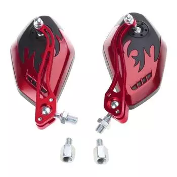 Universal Motorcycle Aluminum Rear View Black HandleBar End Side Rearview Mirror зелёный