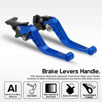 Universal Motorcycle Brake levers Motorcycle Accessories Modified Horn Adjustable Hand Lever GY6 серый