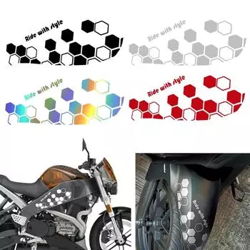 Universal Motorcycle Front Fender Body Comb Style Stickers Reflective Waterproof Decal