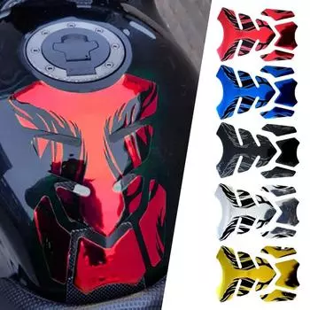 Universal Motorcycle Tankpad Sticker Fishbone 3D Tank Pad Stickers Oil Gas Protector Cover Decoration Flame For Yamaha Kawasaki чёрный