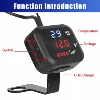 Universal Motorcycle Water Temp Meter Indicator Temperature Marker for HONDA SUZUKI Accessorie USB Phone Charger чёрный