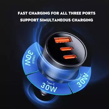 Универсальное многофункциональное автомобильное зарядное устройство One-to-three, быстрое внутреннее зарядное устройство для прикуривателя, автомобильный прикуриватель I0L4