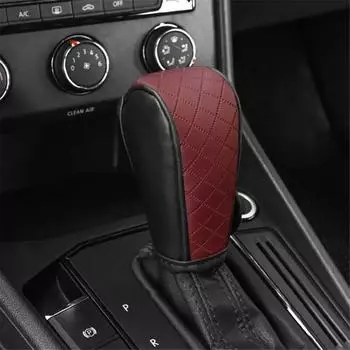Universal Perforated Breathable Cowhide Gear Cover For Automotive Products Carbon Fiber Patterned Leather Gear Cover