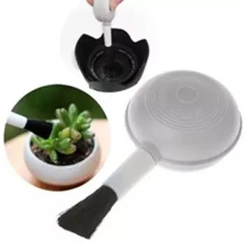 Universal Plastic Fiber 2 In 1 For Camera Len Succulent Cleaning Dust Cleaner Brush Air Blower серебряный