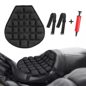 Universal Pressure Relief Ride Seat Cushion Seat Sunscreen Mat Cool Seat Cover Inflatable Air Pad Motorcycle Air Seat Cushion чёрный