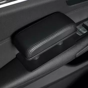 Universal PU Leather Vehicle Armrest Pad Non-slip Adjustable Armrest Pillow for Family Vehicle Travel Driving Hand Arm Rest Pad темно-коричневого