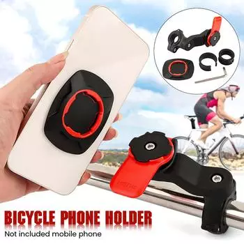 Universal Reusable Bicycle Phone Holder Anti Fall Cycling Plastic Sturdy Fast Install Handle Mount чёрный