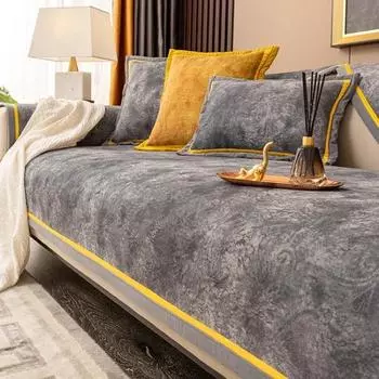 Универсальная подушка для дивана Нескользящий кожаный чехол Полотенце для спинки Все включено Зима Скандинавский стиль Подушка для сиденья Четыре сезона 70x70cm