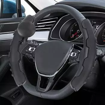 Universal Steering Wheel Cover Auto Carbon Fiber Steering Wheel Protector 3D Structure Car Interior Accessory For The Elderly красный