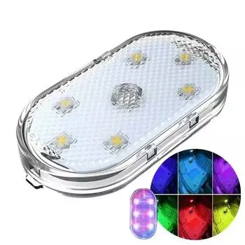 Universal Touch Control Car LED Light Magnetic Wireless Atmosphere Lamp Roof Armrest Box Mini LED Foot Lights Car белый