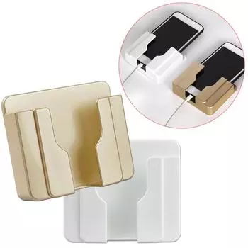 Universal Wall Charger Hook Mobile Phone Holder For iphone Charging Hooks Bracket Dock Stand Fo C8W9 white-one-size
