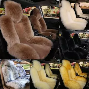 Universal Winter Car Seat Cushions Australian Sheepskin Winter Cover Seat Accessories Autumn Fur Auto Warm Interior P3J4