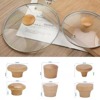 Universal Wood Pot Lid Top Handle Anti Scalding Saucepan Kettle Lid Handles Cap Lid Lifting Torque Kitchen Utensils Hole 6-12mm