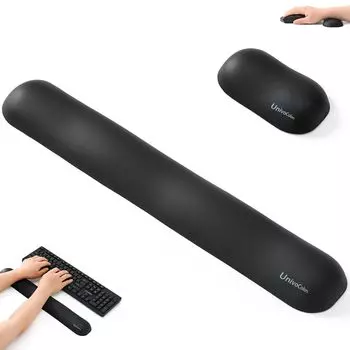 UnivoColors Memory Foam Мышь Клавиатура Запястье Запястье Премиум ПУ Подходит для ноутбуков и полноразмерных Уменьшает рассеивает тело Снимает нагрузку с запястья Идеально подходит для компьютерных игр