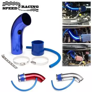 Универсальная 3 76 мм автомобильная система впуска холодного воздуха турбонаддувная труба для впускного шланга, алюминиевый комплект для автомобильного воздушного фильтра серебряный