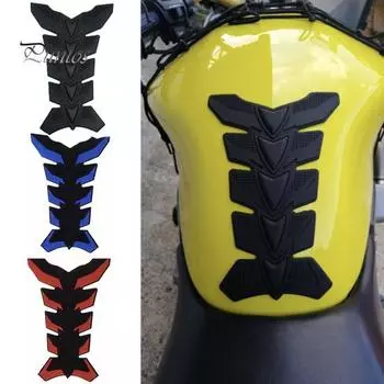 Универсальная 3D наклейка на бензобак мотоцикла, самоклеящаяся, сильная липкость, водостойкая съемная защитная наклейка для топливного бака, накладка чёрный