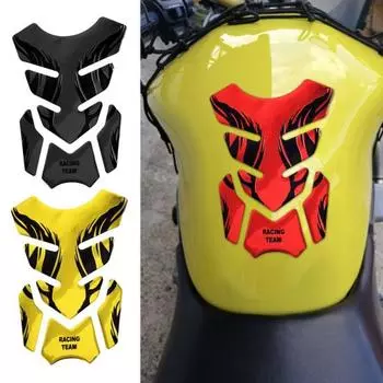 Универсальная 3D наклейка на бензобак мотоцикла, самоклеящаяся, сильная липкость, водонепроницаемая, легко наносится, защитная наклейка для топливного бака, накладка чёрный